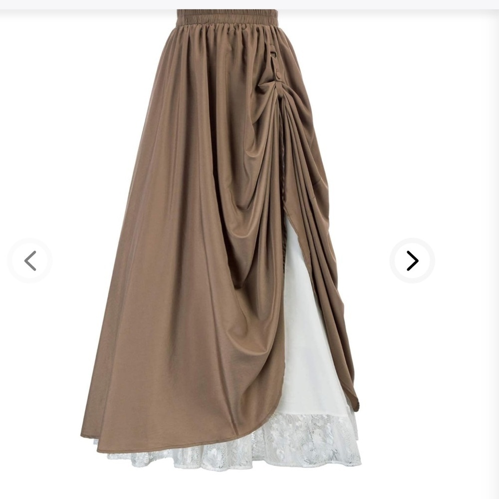 Scarlet Darkness Modest Elegant Brown Layered Skirt nwot